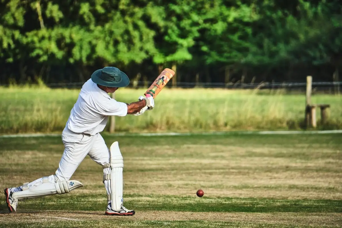 Batter practising a front-foot cricket shot